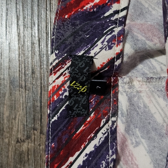 Gently Loved woman's pants multicolor pattern size 7 made by G21 side zip skinny - Picture 6 of 15